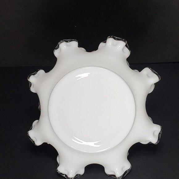 Fenton Silver Crest Glass Basket Vintage - Picture 7 of 9